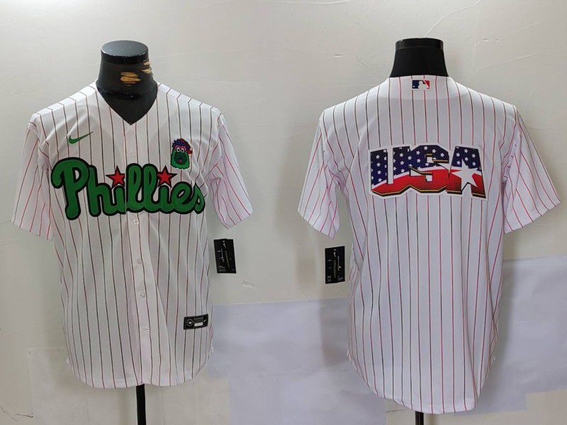 Men Philadelphia Phillies Blank White stripe Joint Name 2024 Nike MLB Jersey style 9021